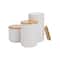 Mind Reader Blue Round Ceramic Canister Set with Lids, 3ct.